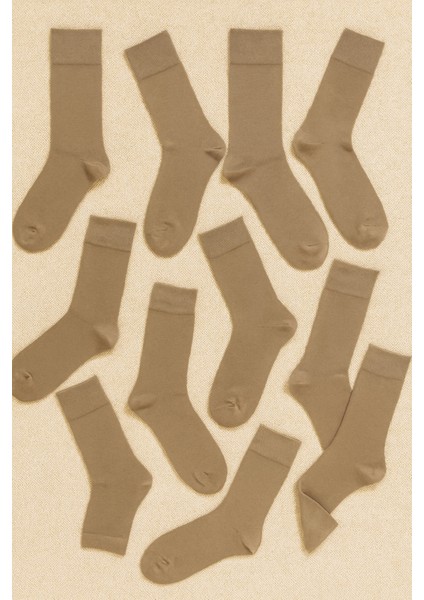 Erkek 12'li Düz Erkek Pamuklu Çorap Seti