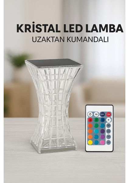 Usb’li Renk Değiştiren Uzaktan Kumandalı Kristal Masa Lambası – Rgb LED Dekoratif Işık fiyatları