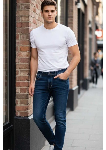 Lucas Slim Fit Kot Pantolon Lacivert