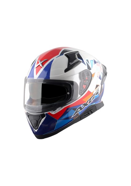 Apex Prism Full Face Kapalı Kask White Blue Red