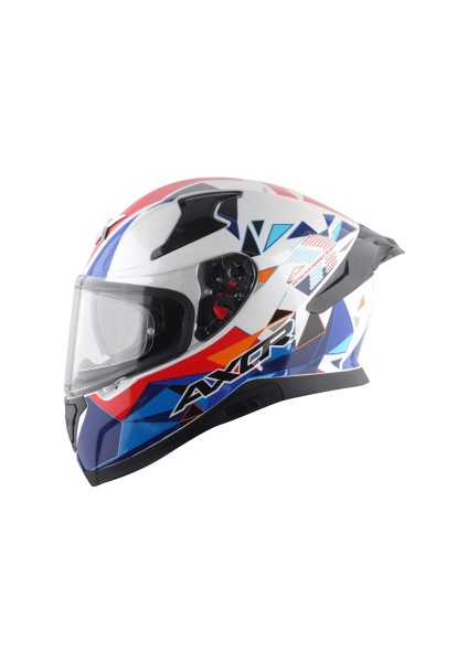 Apex Prism Full Face Kapalı Kask White Blue Red modelleri
