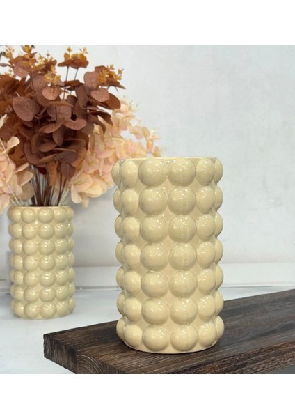 Mien XSD-1031 21 cm Bubble Seramik Vazo – Şık ve Modern Dekoratif Tasarım