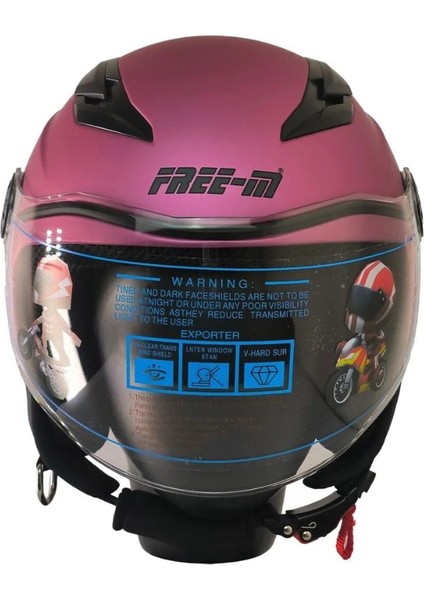 Motosiklet ve Bisiklet Yarım Camlı Çocuk Kaskı Ce Abs Material Motor Kaskı Fuchsia