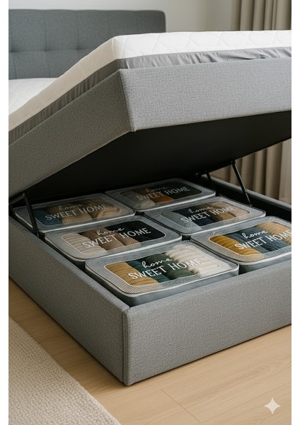 2 Adet Lavanta Kokulu Şeffaf Kapaklı Kumaş Hurç 66X44X20 cm Büyük Boy Yorgan Battaniye Organizer fırsatları