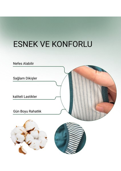 Pamuklu Kadın Külot Slip Empirme Baskılı Yüksek Bel Iç Çamaşırı - 5'li Paket, S fiyatları