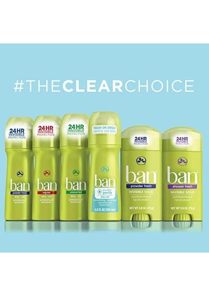 Ban Shower Fresh 24 Saat Görünmez Terlemeyi Önleyici, Kadınlar ve Erkekler Için Katı Deodorant, Koltuk Altı Islak Koruyucu, Koku Önleyici Malzemelerle, 2,6oz fiyatları