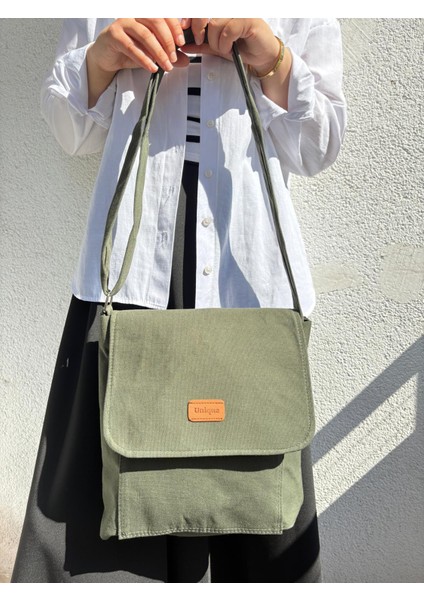 Trendy Kadın Siyah Kanvas Çanta – Omuz & Crossbody Günlük Model