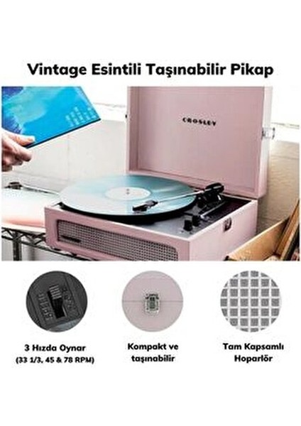 Voyager-2 Way Bluetooth Pikap 10 Watt Pembe Renkli Taşınabilir Müzik Sistemi