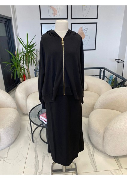 Nuss Desenli Eşofman Etekli Takım