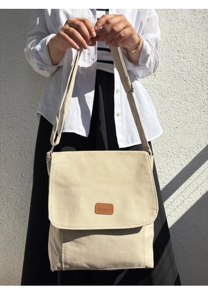 Trendy Kadın Siyah Kanvas Çanta – Omuz & Crossbody Günlük Model