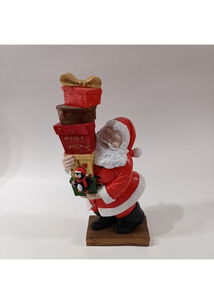 Yılbaşı Hediye Paketleri Taşıyan Noel Baba 33X14 cm
