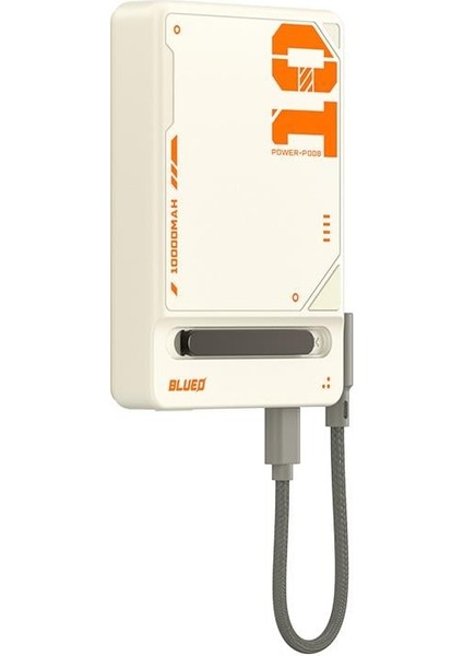 Pd 20W Mf Magsafe Uyumlu Type-C Çift Çıkışlı 10000 Mah Standlı Kablosuz Powerbank Şarj Aleti Beyaz