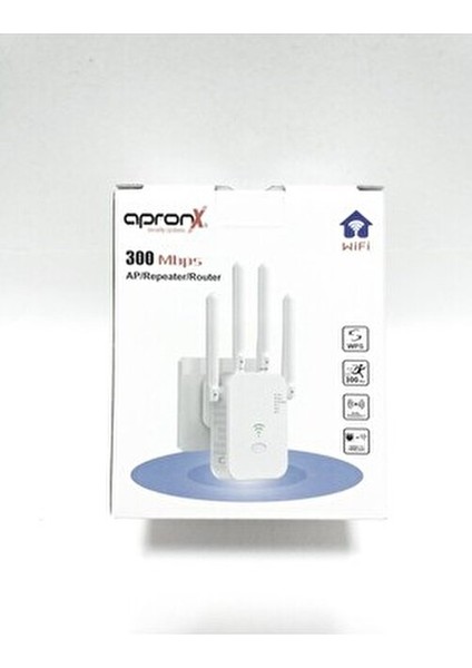 Kablosuz Wifi Tekrarlayıcı 300Mbps 2.4GHz 4 Antenli Güvenli Ağ Bağlantısı