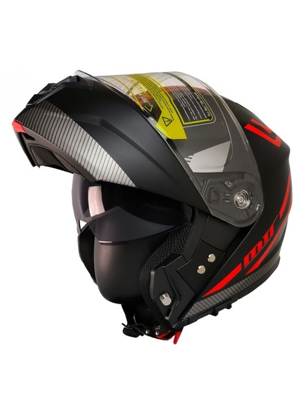 Motosiklet Çene Açılır Kask Güneş Vizörlü Ece 22.06 Sertifikalı New Motor Kaskı V2 Wx Red fiyatları