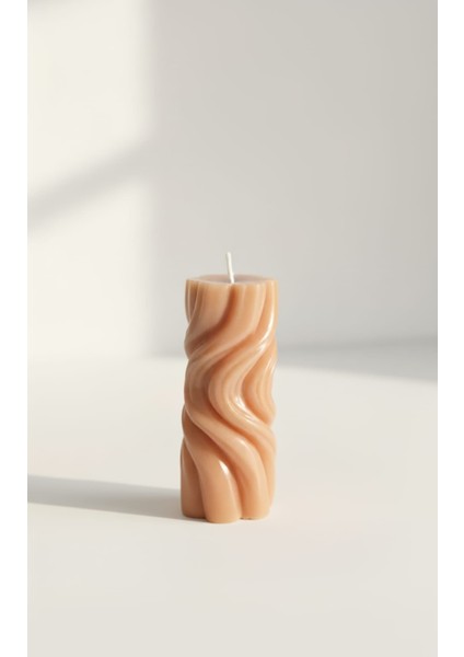 Nude Spiral Tasarım Kokulu Mum – El Yapımı Dekoratif Şık Mum