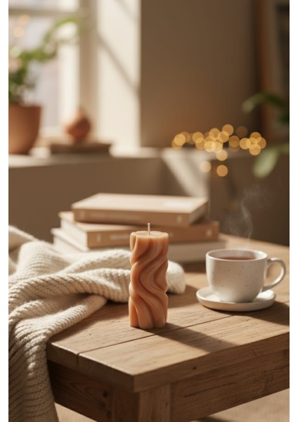 Nude Spiral Tasarım Kokulu Mum – El Yapımı Dekoratif Şık Mum fırsatları