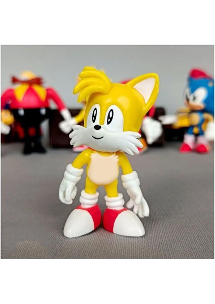 Sonic Hedgehog 6'lı Karakter Figür Seti | Süper Sonic Tails Knuckles Amy Shadow Eggman Biblo Oyuncak indirimleri