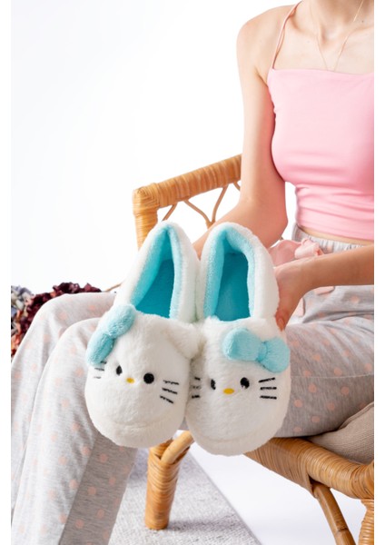 Yumuşak Tüylü Peluş Panduf Terlik Ev Kadın Panduf