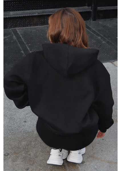 X-4008 Kapüşonlu Kanguru Cep Üç İplik Sweat