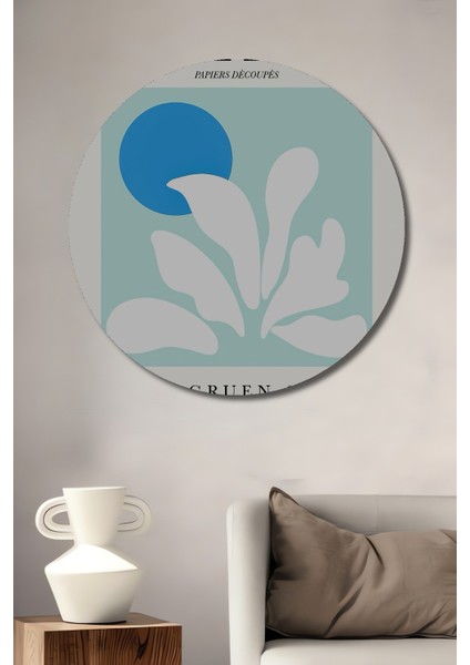 Dekoratif Ahşap Yuvarlak Tablo Matisse Mavi Ay