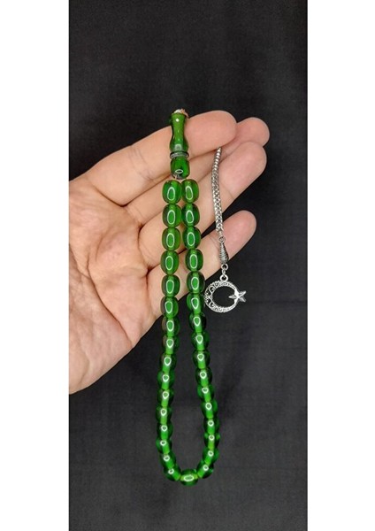 Çubuk Kehribar Tesbih Yeşil Renk Kapsül Kesim T-400 fırsatları