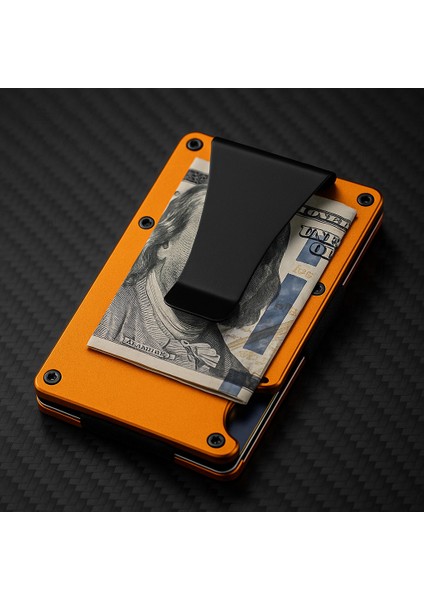 Minimalist Cüzdan & Kartlık - Erkek Kartlık | RFID Korumalı Alüminyum Kartlık | Oranj