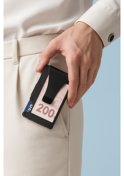 Minimalist Cüzdan & Kartlık - Erkek Kartlık | RFID Korumalı Alüminyum Kartlık | Oranj