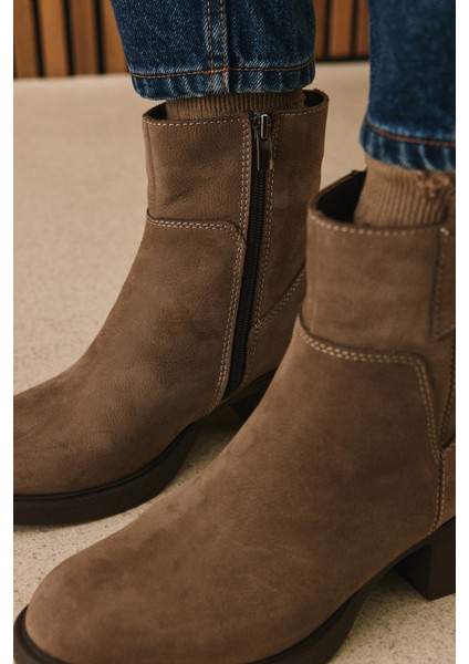 , Kadın Hakiki Deri Bot 153359Z623 Vizon modelleri