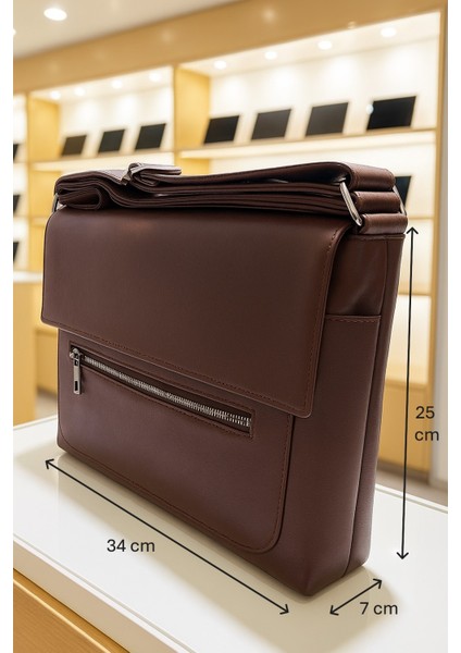 Postacı Askılı Kapaklı Omuz Çantası - Büyük Boy -Hakiki Deri fiyatları