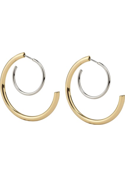 Gold-Silver Detaylı Küpe