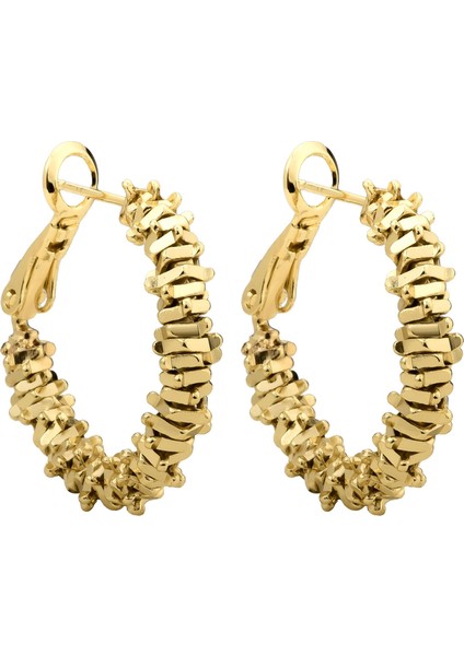 Gold Geometrik Halka Küpe