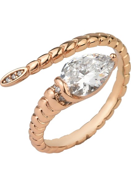 Taş Detaylı Yılan Figürlü Yüzük