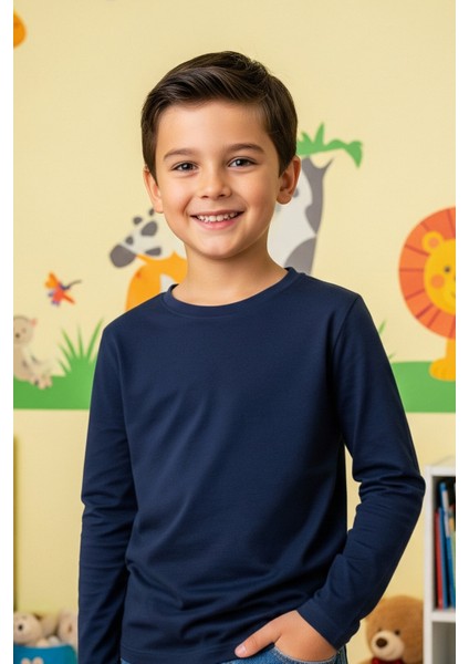 Modern & Trend Renklerde Yuvarlak Yaka Kız/erkek Çocuk 5'li Sweatshirt modelleri