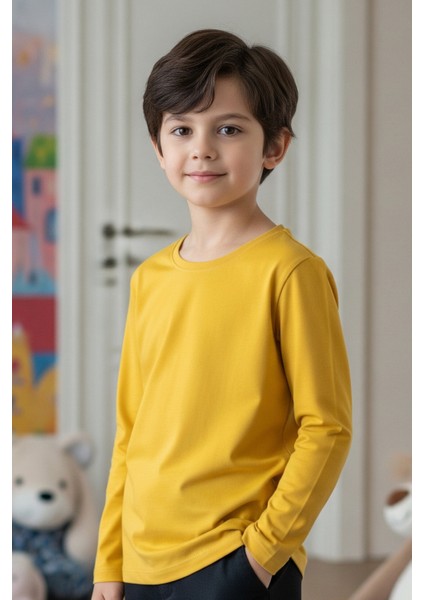 Modern & Trend Renklerde Yuvarlak Yaka Kız/erkek Çocuk 5'li Sweatshirt indirimleri