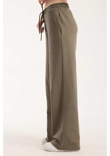 %100 Pamuk Geniş Paça Bağcıklı Kadın Pantolon/eşofman Altı modelleri