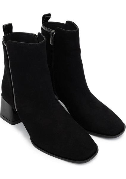 Kadın Hakiki Deri Siyah Süet Topuklu Bot 1130 1075 Bn Bot SK25-26 Syh Mts Suet/rgn fiyatları