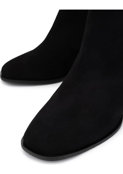 Kadın Hakiki Deri Siyah Süet Topuklu Bot 1130 1075 Bn Bot SK25-26 Syh Mts Suet/rgn modelleri