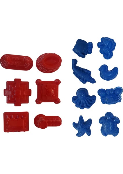 14 Parçalı Kinetik Kum Set, ( Tarihi ve Deniz Canlıları Kalıpları)
