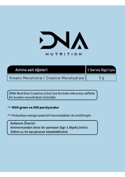 Kreatin Monohidrat 2 Adet 500 gr Ultra Mikronize Enerji Takviyesi Finlandiya Menşeli modelleri