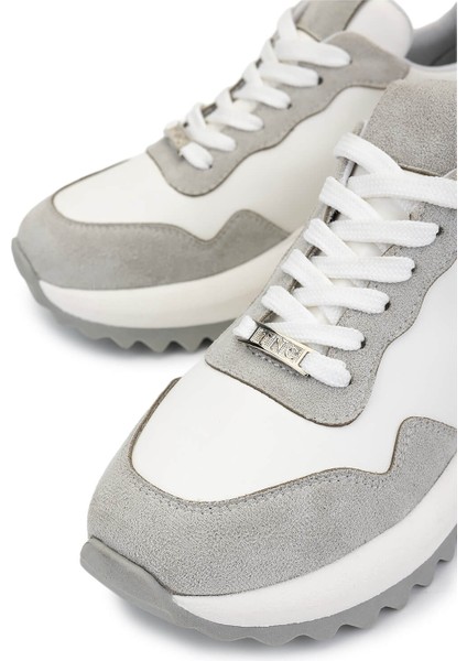 Kadın Suni Deri Beyaz/gri/lame Sneakers & Spor Ayakkabı 1009 2220 Bn Ayk SK25-26 Byz/grı Suet/lame modelleri