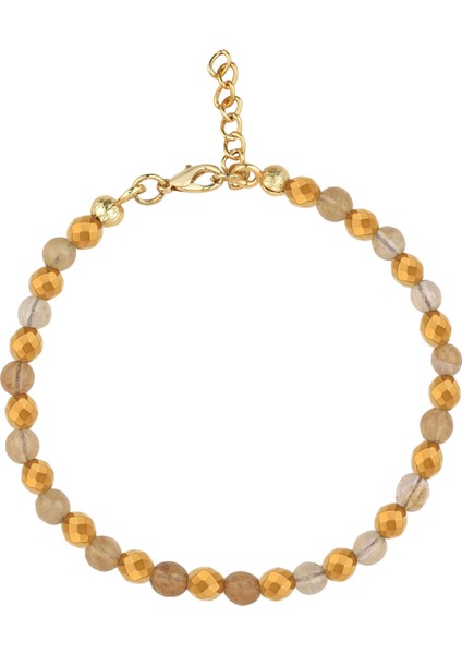 Boncuk Detaylı Doğal Taş Halhal