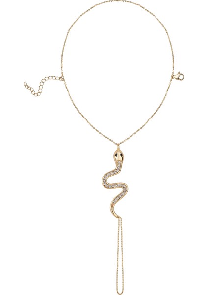 Yılan Figürlü Taşlı Gold Şahmeran