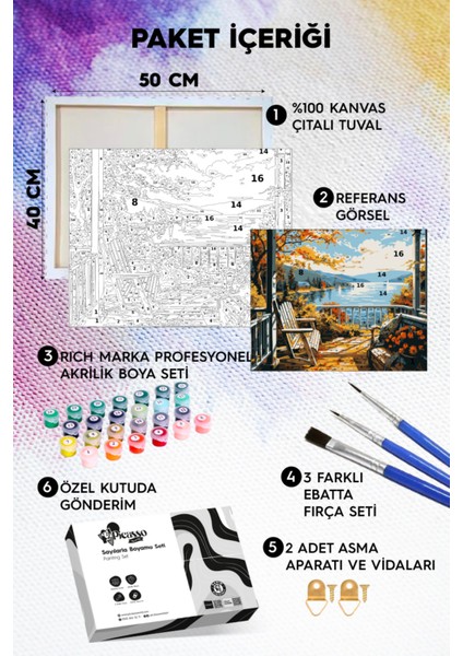 Huzurlu Göl Kenarı Sayılarla Boyama Seti fiyatları
