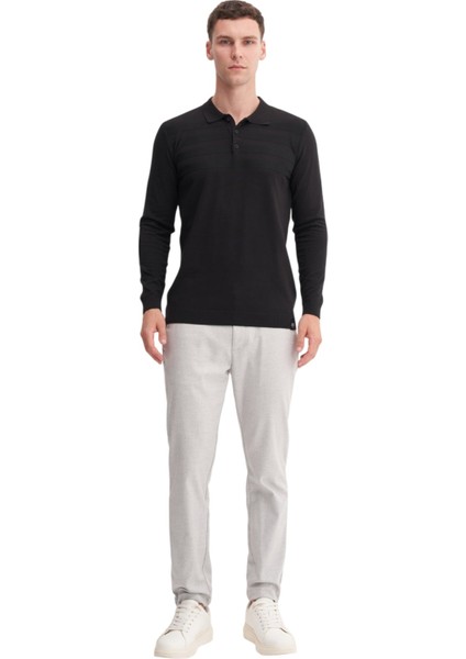 Kazak Slim Fit Viskon Karışımlı Basic Polo Yaka Kazak