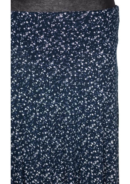 Barem Kadın Arzu Korsajlı 6 Parçalı Desenli Penye Lacivert Etek D58 fiyatları