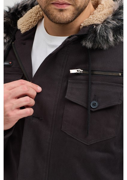 Erkek Içi Kürklü Soğuk ve Rüzgar Geçirmez Kışlık Kapşonlu Mont 225 fiyatları