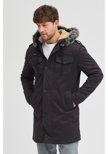 Erkek Içi Kürklü Soğuk ve Rüzgar Geçirmez Kışlık Kapşonlu Mont 225 fırsatları