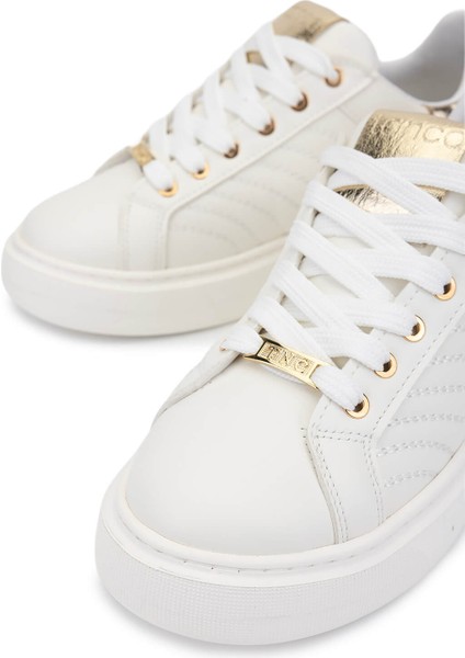 Kadın Beyaz Suni Deri Sneakers & Spor Ayakkabı 1065 065 Bn Ayk SK25-26 Beyaz/gold modelleri