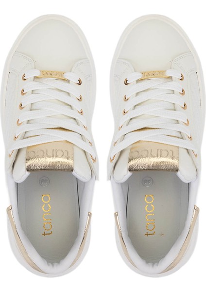 Kadın Beyaz Suni Deri Sneakers & Spor Ayakkabı 1065 065 Bn Ayk SK25-26 Beyaz/gold indirimleri