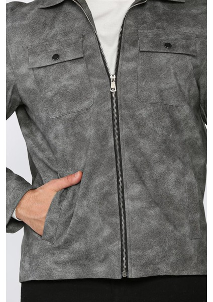 Erkek Slim Fit Suni Deri Ceket P-00018818 fırsatları